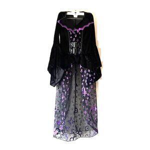 Spirit Halloween Black & Purple Dark Coven / Witch Kids Costume Dress | Size S
